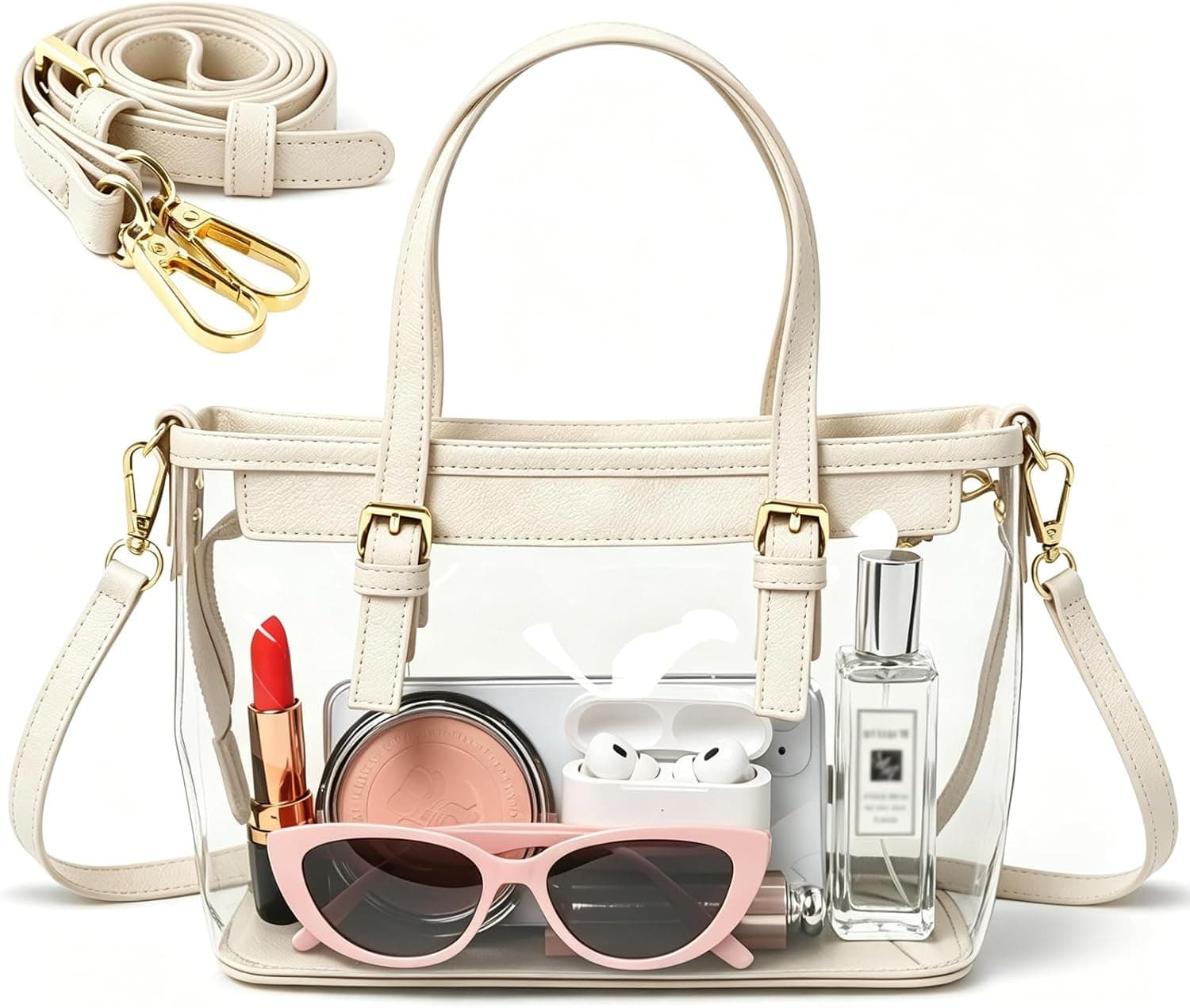 Drasynota Clear Crossbody Purse, Large